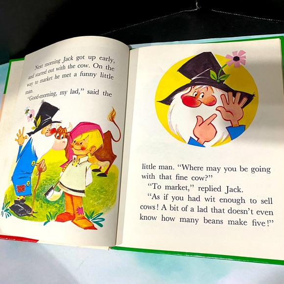 FAIRY TALE VINTAGE 60s JACK AND THE BEANSTALK HARDCOVER RETOLD ENGLISH STORYBOOK - Picture 8 of 15
